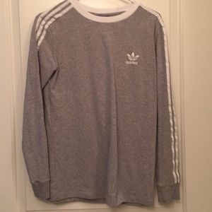 Adidas grey long sleeve cotton top